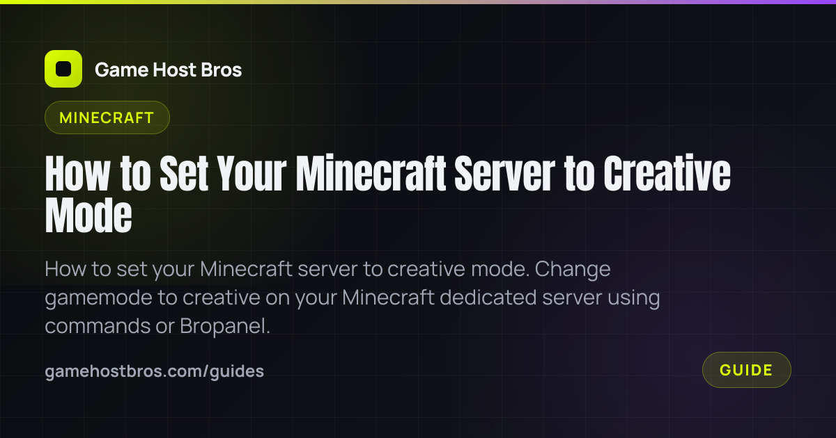How to Set Your Minecraft Server to Creative Mode | Game Host Bros Guides