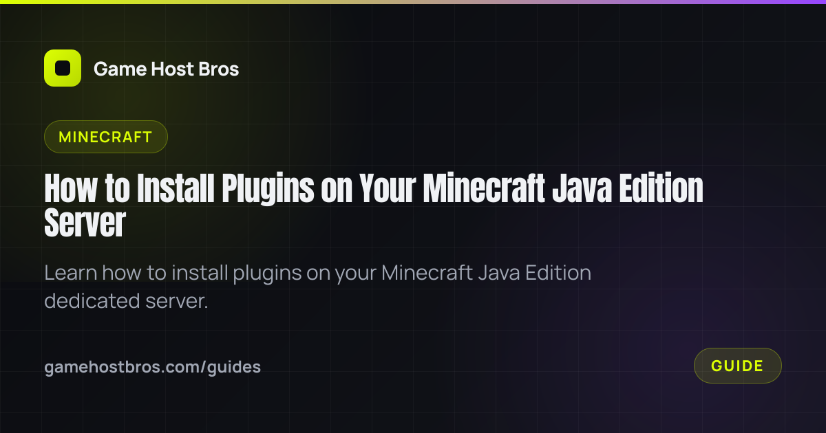 How to Install Plugins on Your Minecraft Java Edition Server | Game ...