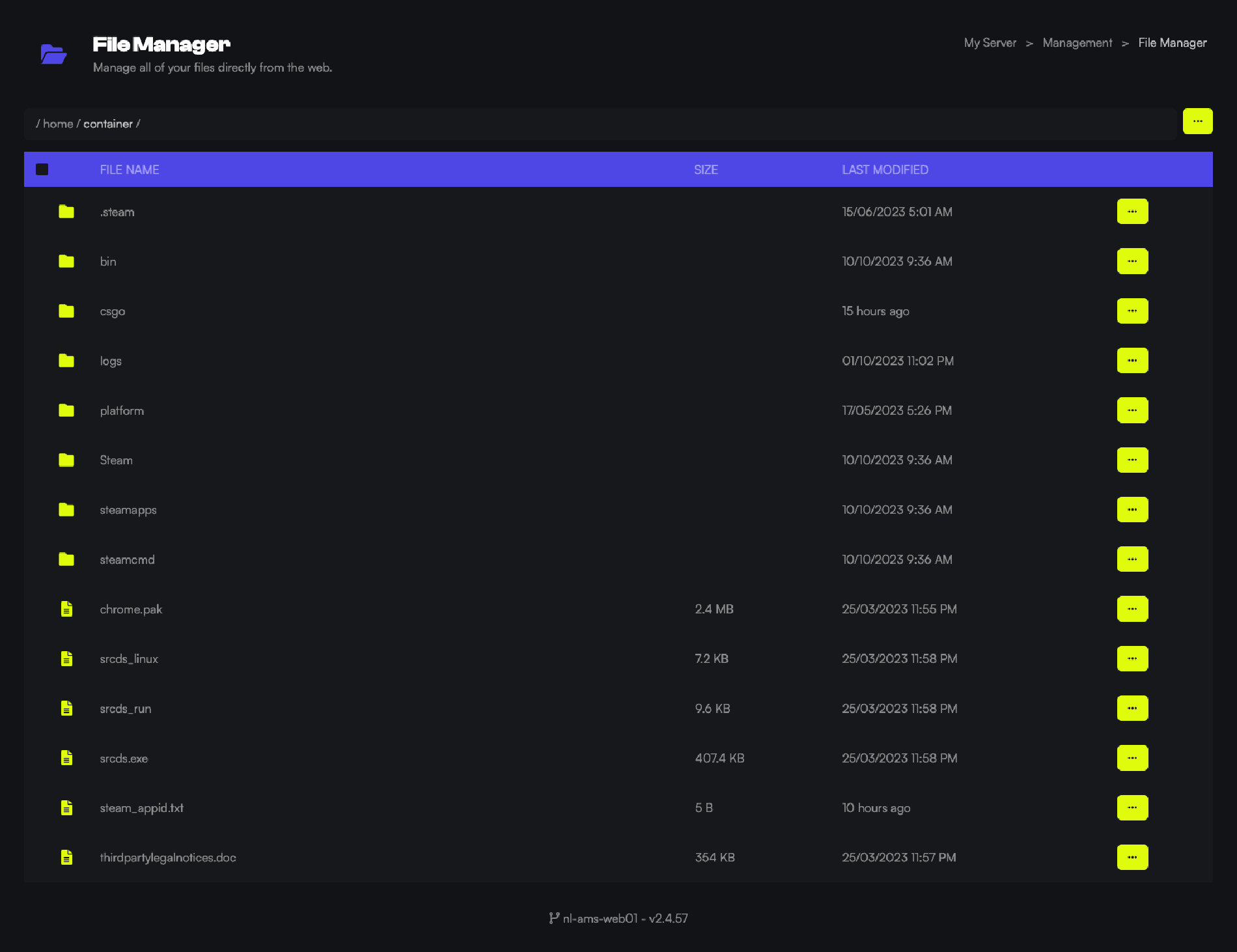 game host bros filemanager game panel